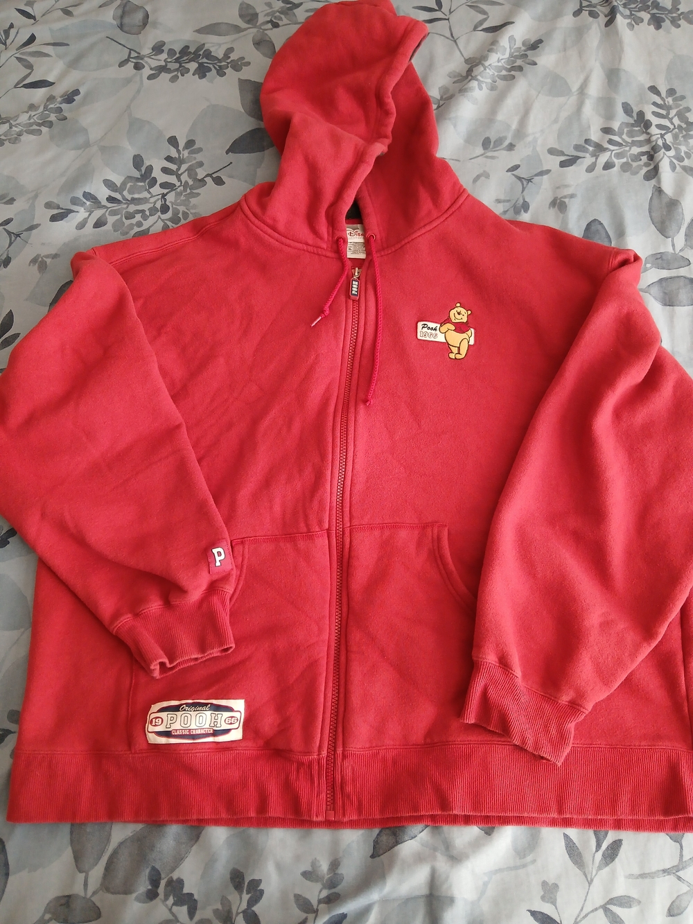 Winnie Pooh Red Zip-Up Hoodie